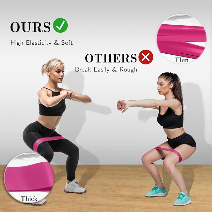 Resistance Bands for Working Out, Exercise Bands Resistance Bands Set with 5 Resistance Levels, Multi-Colored Workout Bands for Indoor & Outdoor Fitness, Leg Strength Training, Yoga