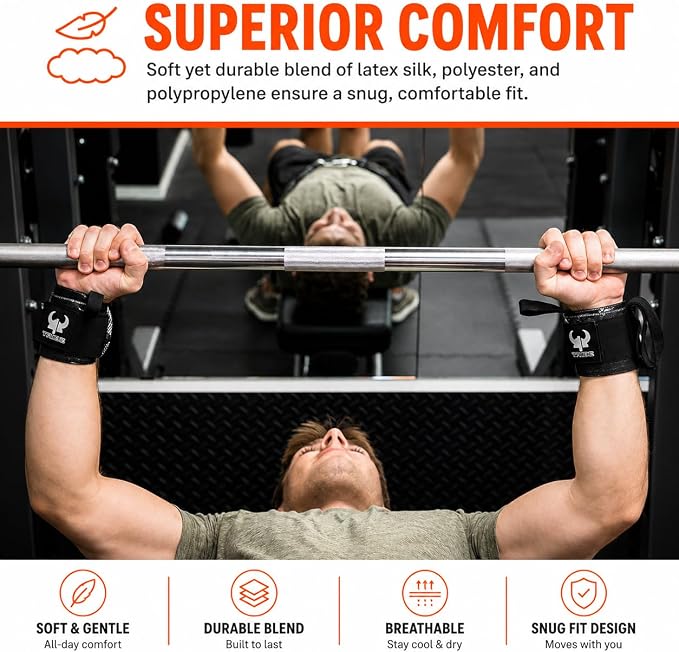 2-in-1 Heavy Duty Lifting Straps and Wrist Wraps, 18 Inch Non-Slip Grip