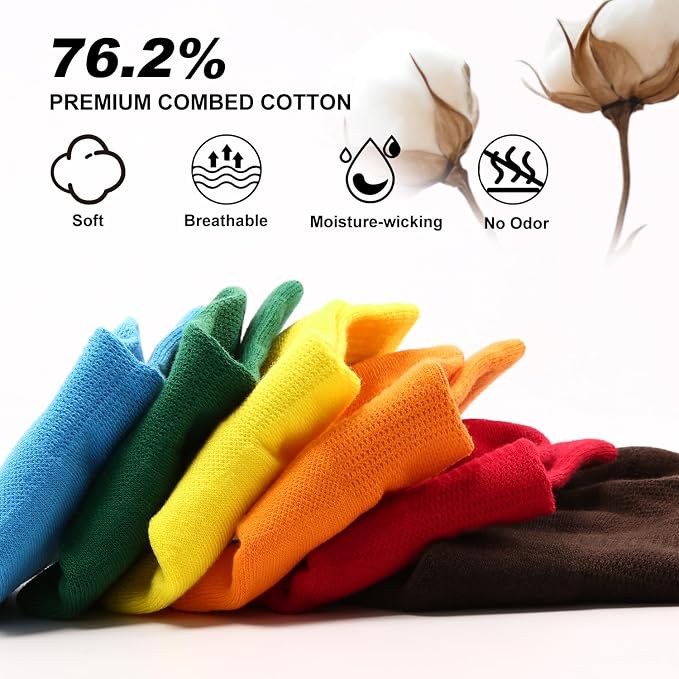 FITRELL 6 Pack Men's Athletic Ankle Socks Cushioned Sports Running Socks 7-9/9-12/12-15