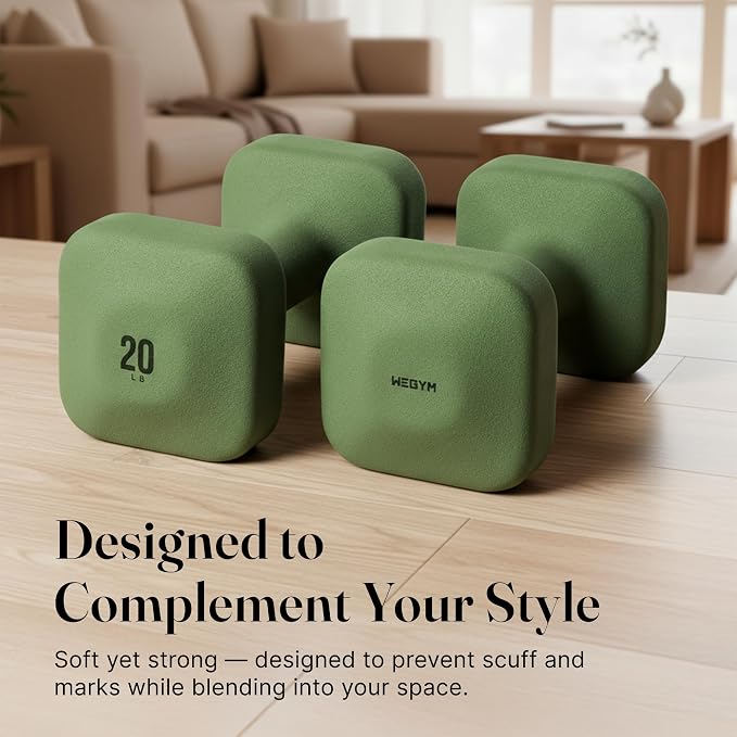 WeGym Square Dumbbells for Home Gym, Hand Weights for Strength Training