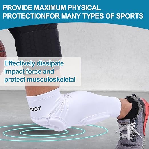 Padded Knee Calf Pads Compression Leg Sleeve Thigh Protector Gear Shin Brace for Football Basketball Volleyball Soccer Baseball for Adult (1 Pair)
