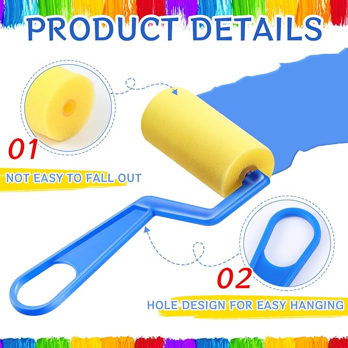 Tenceur 30 Pcs 3 Inch Foam Paint Rollers Painting Sponge Roller,Blue