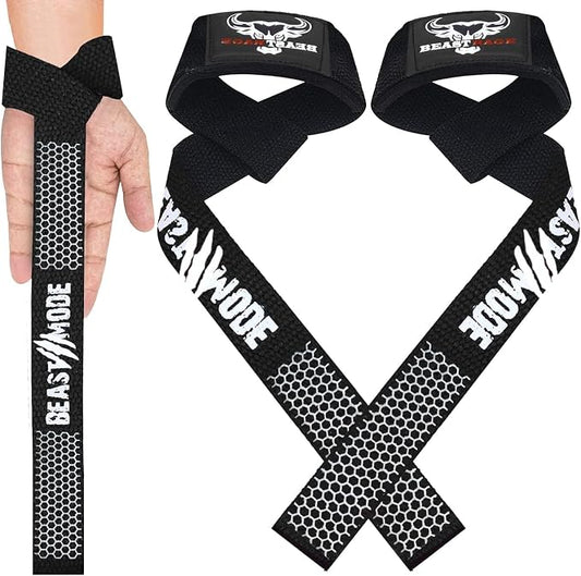 BEAST RAGE Lifting Wrist Straps for Weightlifting, Straps Gym Grip Power Workouts Lifting Straps Padded Neoprene & Premium Cotton Men Women, Deadlift Bodybuilding Exercise Lifting Straps