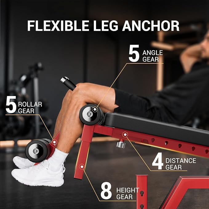Keppi Fitness Bench6000 Weight Bench, Commercial Grade FID Workout Bench | 2200lb Flat Capacity, 11 Back&8 Seat Specialized Angles for Serious Lifters, 97lb Frame Weight with above 1 Gauge Support