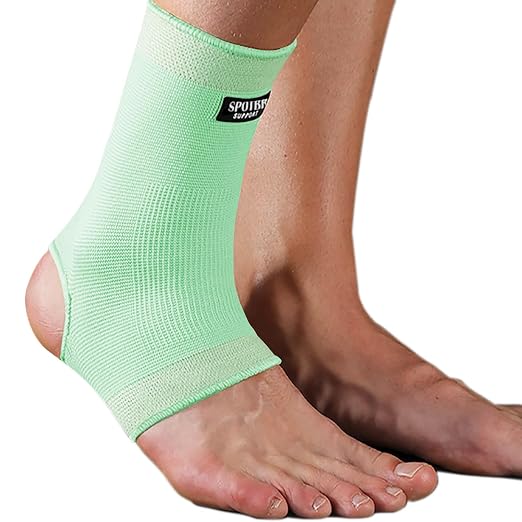SPOTBRACE Ankle Brace Compression Sleeve, Ankle Support For Women Men 2Pack | Elastic, Open Heel, Green, Breathable, Thin, Soft, Foot Compression Sock Wrap for Swelling, Plantar Fasciitis, Sprain, Size L