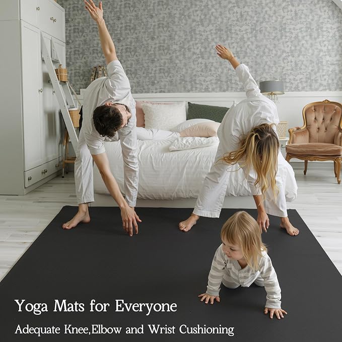 VTORY Extra Large Yoga Mat 6'x 4', (6mm /8mm), Thick Workout Mat | Non-Slip, Durable Exercise Mat for Home , Yoga, Pilates, Stretching