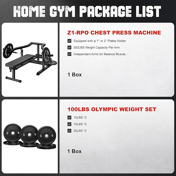 Chest Press Machine, GOIMU Z1-PRO Weight Bench Press Machine with Independent Arms, Adjustable Flat Incline Bench Press for Chest, AB Workout Home Gym Equipment
