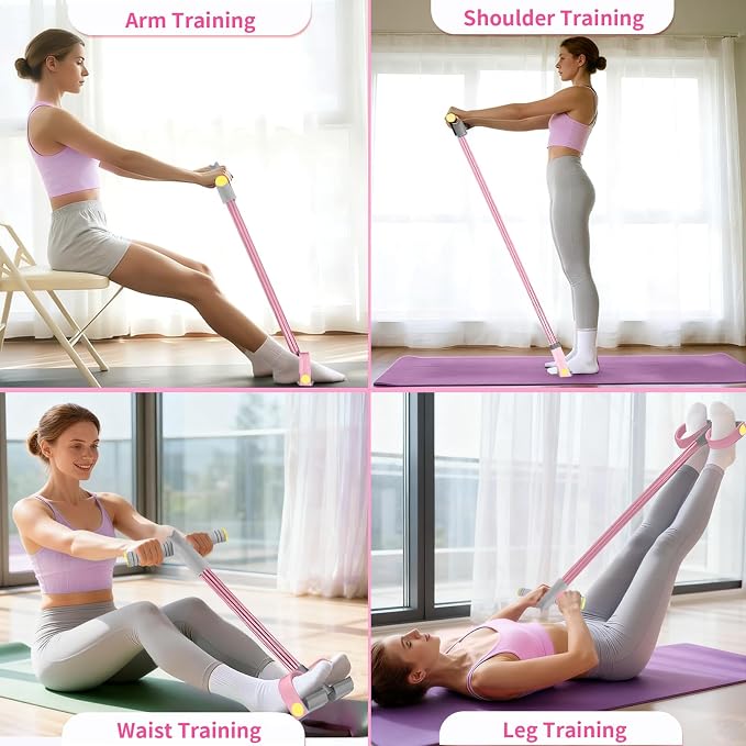 Pedal Resistance Bands with Handles, Durable 6-Tubes Multifunction Pedal Resistance Band, Natural Rubber Foot Pedal Resistance Bands, Fitness Resistance Bands for Abdomen, Waist, Arm, Leg