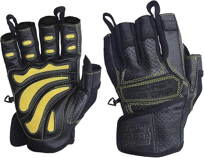 Elite Leather Gym Gloves – Grip & Comfort Design for Weightlifting, Powerlifting, Bodybuilding & Strength Training Workouts for Men & Women