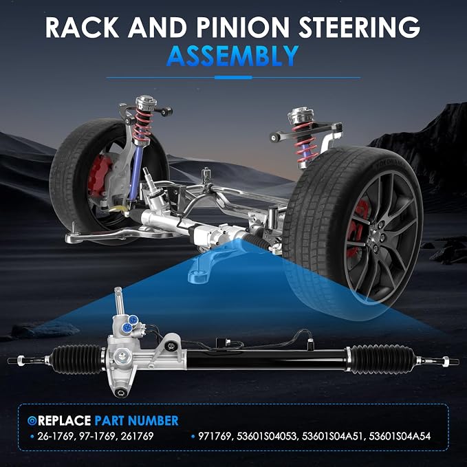 26-1769 Hydraulic Power Steering Rack and Pinion Fit for Acura EL 1997-2000, for Honda Civic 1996-2000 1.6L Automotive Replacement Rack & Pinion Assembly 53601S04A54 53601S04053 53601S04A51