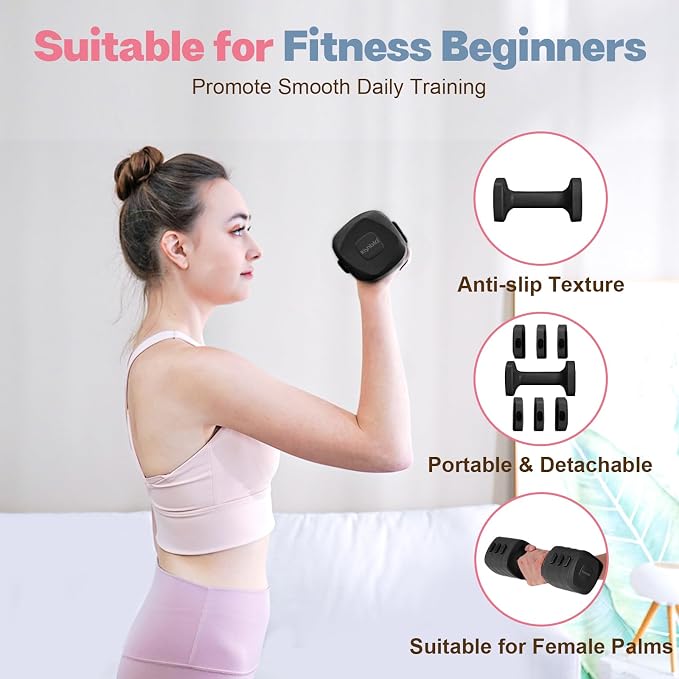 kisnbld Adjustable Dumbbell Set, 2-in-1 Dumbbells & Kettlebell,Hand Weights | 2.2-5.5lb Each Free Weights for Women Beginners with Fast Adjustment,Weights Set for Home Gym & Outdoor Exercise Training