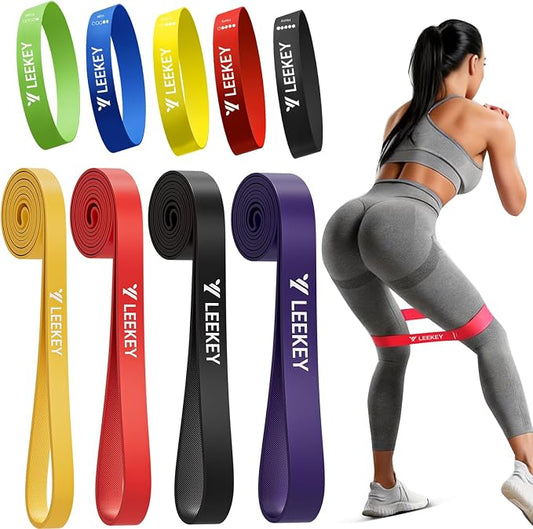 LEEKEY Pull Up Assistance Bands,Muit Levels Resistance Bands for Senior/Adults,Exercise Bands with Door Anchor, Strength Bands for Fitness Training, Physical Therapy,Home Gym Workouts