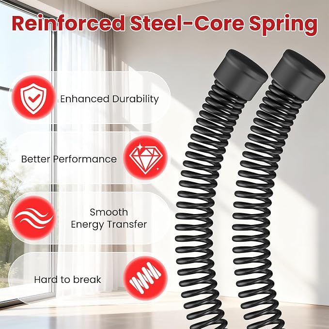 DERACY Pair of 2-in-1 Cordless Battle Ropes, Ropeless Battle Ropes for Home Gym, Portable Battle Rope, Home Workout Equipment for Men Women (Black)