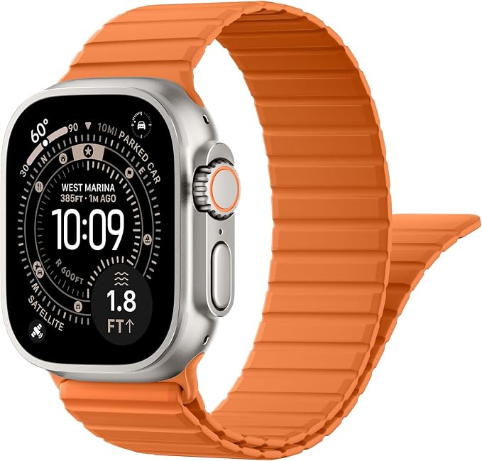 Magnetic Sport Silicone for Apple Watch Ultra 3 2 Band 49mm 46 45 44mm Men | Upgraded Magnet,Two-Tone Design,Waterproof,Soft Loop Strap for iWatch Ultra 3/2 Series 11 10 9 8 7 6 5 4 SE 46mm 45mm 44 49