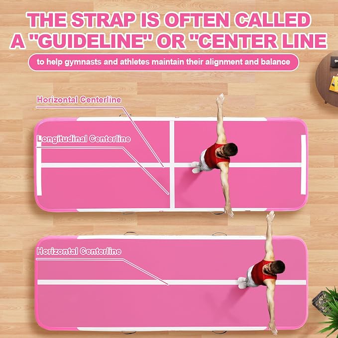 FBSPORT Inflatable Air Gymnastics Mat Training Mats 4/8 inches Thickness Gymnastics Tracks for Home Use/Training/Cheerleading/Yoga/Water with Pump