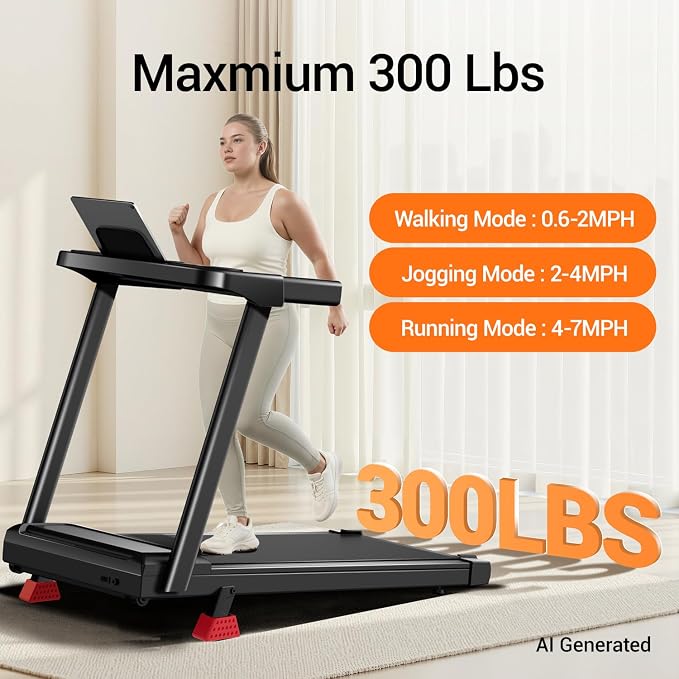 16% Incline Treadmill with Handle,Foldable Treadmills for Home | 3-in-1 Portable Treadmill, Triple-Screen Console,3.0HP Brushless,300 LBS Capacity,Home Office Gym,LED Display