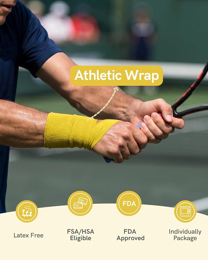 FriCARE Self Adhesive Bandage Wrap, Medical Tape in First Aid Kit, Fresh | Elastic Cohesive Bandages for Sports/Vet/Wrist Ankle Wounds, 2 Inches X 5 Yards, Latex-free 6 Rolls