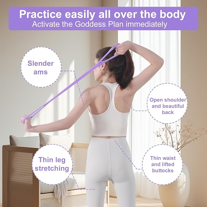 Figure 8 Fitness Resistance Bands, Elastic Bands with Handles for Working Out,Arm|Back|Shoulder Training Elastic Ropes,Exercise Equipment for Physical Therapy Stretching Yoga Pilates