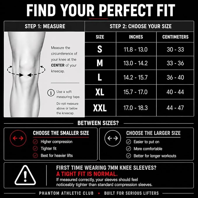 7mm Compression Knee Sleeves for Weightlifting Support, Powerlifting Strength, Heavy Squats, Cross Training, Gym Fitness, Sports – Strong Thick Neoprene Knee Braces for Men & Women (2 Pack, XXL)