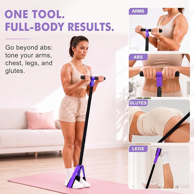 Pedal Resistance Band with Handle, Upgraded Durable Thickened Latex Tubes and Soft Foam Fabric Foot Pedal, Sit Up Exercise Equipment for Abdomen, Waist, Arm, Core/ABS, Leg, Physical Therapy