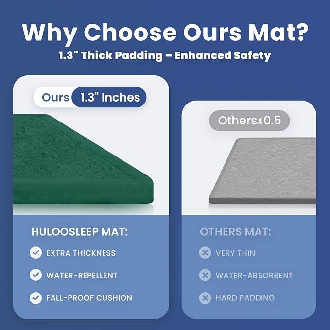 Baby Play Mat for Floor,1.3" Thick Elasti-Foam 74×50 Play Mat for Toddlers Infant Kids,Water-Repellent Soft Coral Velvet for Tummy Time, Non-Slip Backing for Crawling,Tatami Style(Dark Green)