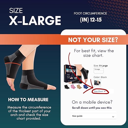 PhysFlex Ankle Brace Support - Ankle Compression Sleeve - Foot Brace for Women & Men - Tendonitis & Arthritis Ankle Brace Sports Running, Plantar Fasciitis Relief & Stabilizing Ankle Wrap