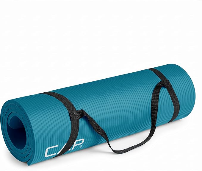 CAP Barbell 1/2-Inch High Density Exercise Yoga Mat with Strap | Multiple Options