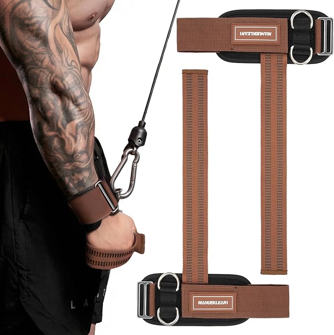 M MANUEKLEAR Wrist Straps for Weightlifting, Gym Lifting Straps with D Rings for Cable Machine,Weight Lifting Wrist Wraps for Men Women
