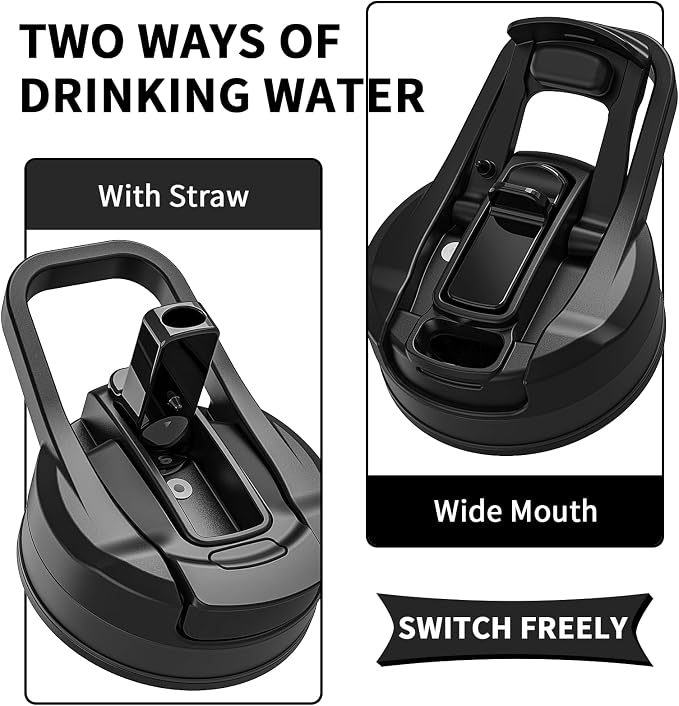 1 Gallon Water Bottle with Straw and Chug Lid, Dishwasher Safe Large Gym Jug, BPA Free Leakproof Plastic Sports Flask with Easy to Clean Handle & Carry Strap, 128 oz Water Bottle