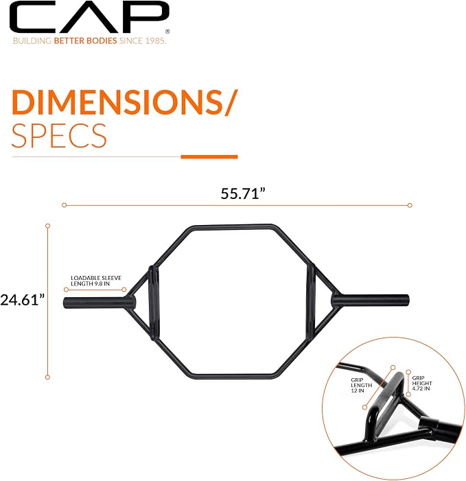 CAP Olympic Trap Bar | Heavy-Duty Hex Shrug & Deadlift Weight Bar