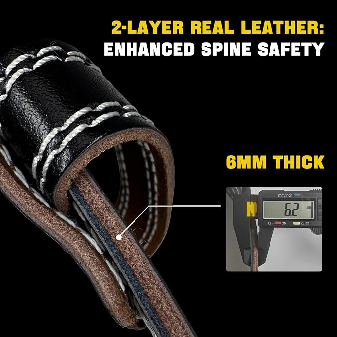 Genuine Leather Weightlifting Belt (6mm Thick) – Unisex Exercise Belt for Strength Training, Weight Lifting, Squats, with Waist Support | Adjustable Design, Suitable for Various Workouts