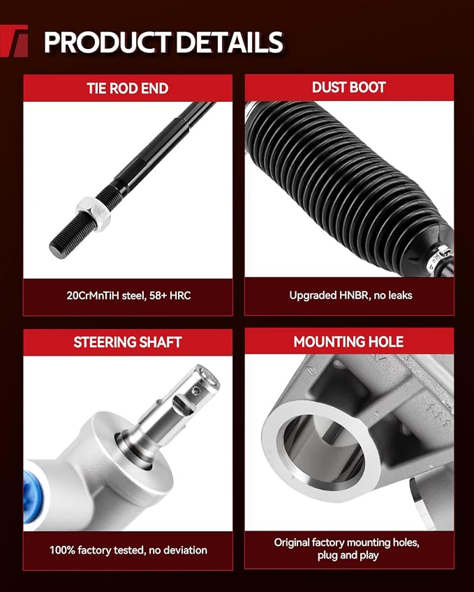 Torchbeam Hydraulic Steering Rack & Pinion Assembly Fit for 2002-2005 Ram 1500 RWD, 2006 Ram 1500 RWD Extended Crew Cab, 2003-2006 Ram 2500/Ram 3500 RWD, Only for RWD, Replaces OEM 26-2141