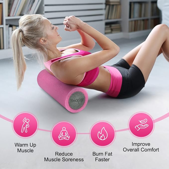 Yes4All Medium Firm Two-Layer PE Foam Roller for Yoga & Pilates