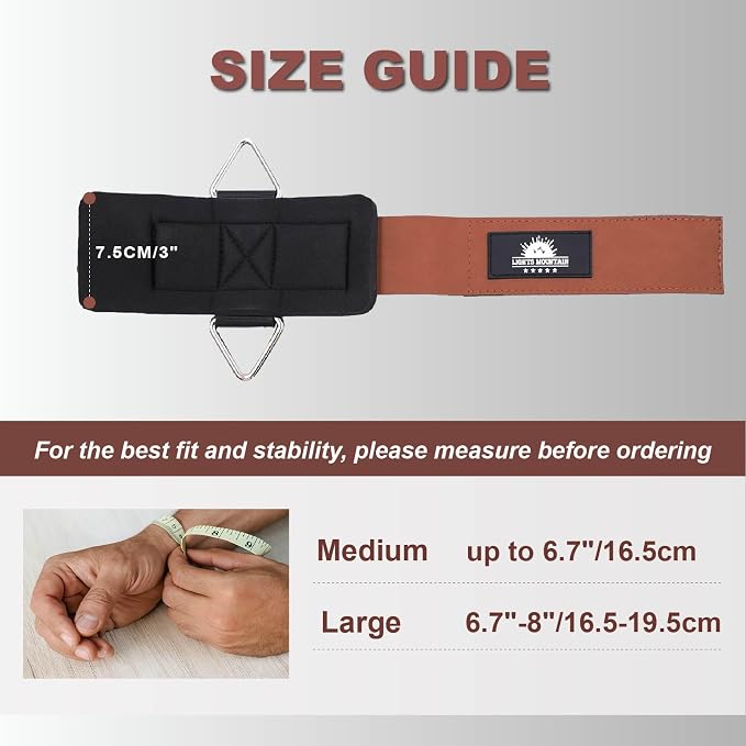 Wrist Cuffs for Cable Machines – Padded & Adjustable Straps for Lateral Raises, Tricep Pushdowns & Strength Training