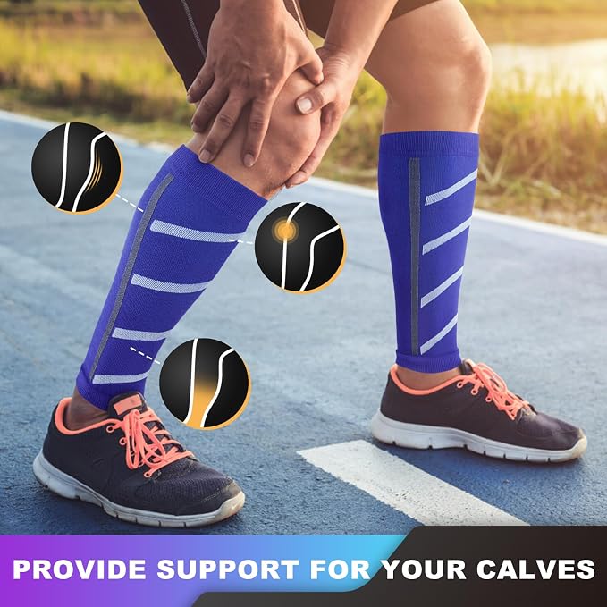 Junely 3 Pairs Calf Compression Sleeve for Men and Women | Running Athletic Nurses Work Support Travel Flight Sports