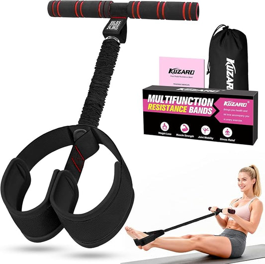 Upgraded Pedal Resistance Band with Handles, Multifunction Foot Pedal Resistance Bands for Abdomen,Waist,Arm, Core/ABS,Leg Workout at Home - Physical Therapy,Stretching,Strength Equipment