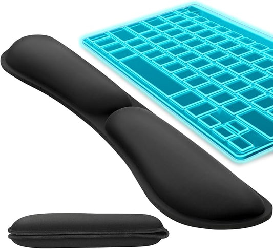 KTRIO Keyboard Wrist Rest, Memory Foam Wrist Rest, Black | Memory Foam Wrist Support, Ergonomic Design, Non-Slip Base, Office and Home Use
