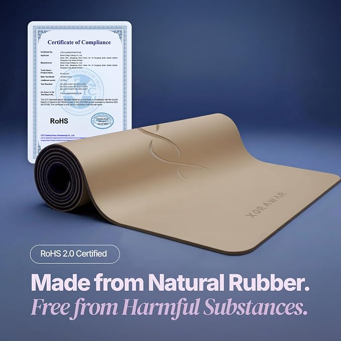 Natural Rubber Workout Mat with Bag | Thick Rubber mat 4.5 mm | Non Slip Yoga Mat Non Slip| Gym Mats for Home Gym Floor Mat, Home Exercise Mats for Home Workout Accessories, Fitness Mat, Workout Mats for Home Gym, Yoga Matt, Stretching Mat, Thick Exerc...