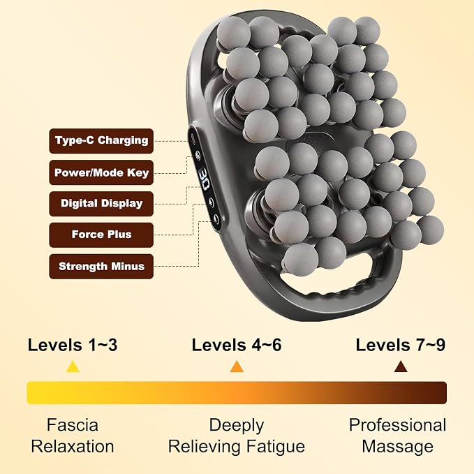 42Head Massage Gun Pain Relief Deep Tissue,Percussion Back Massager | 9 Modes & 9 Intensities, red light therapy, heat back massager, quite, muslce massager, for Back Neck Shoulder Legs