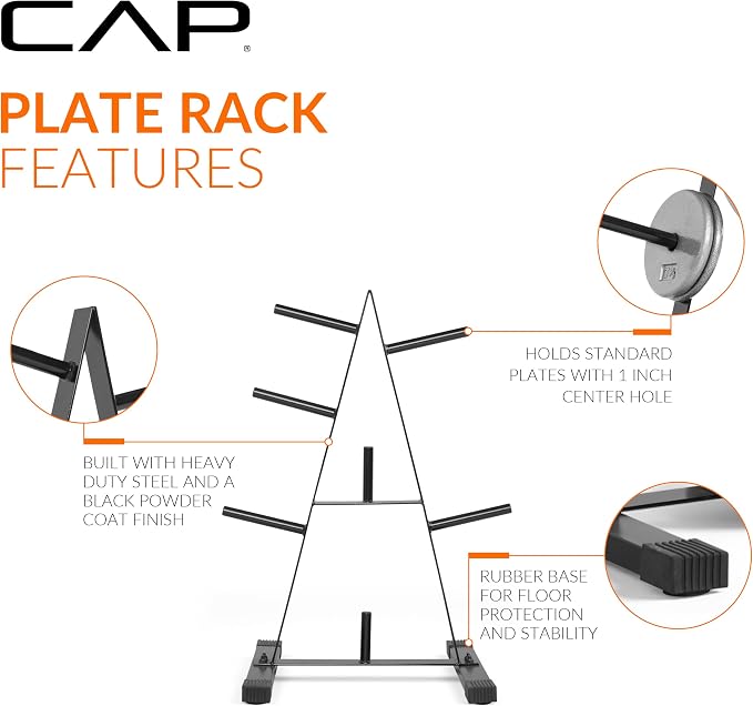CAP Barbell Weight Plate Rack for 1-Inch Weight Plates