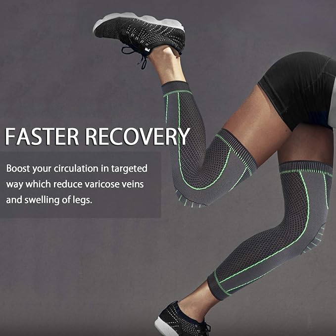 SKDK Full Leg Sleeves Long Compression Leg Sleeve Knee Sleeves Protect Leg, for Man Women Basketball, Arthritis Cycling Sport