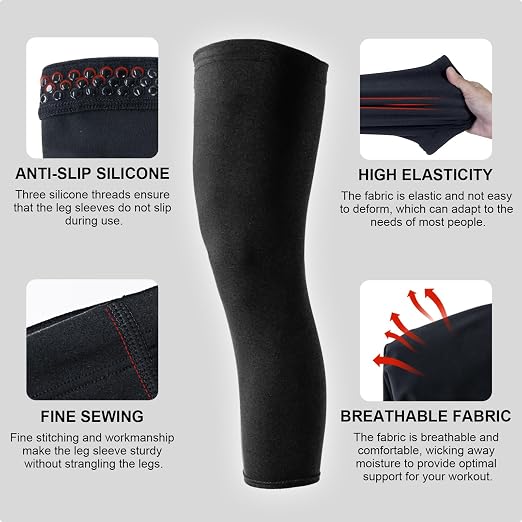 Knee Brace Undersleeve - Knee Undersleeves for Women & Men Leg Undersleeve for Knee Brace, Closed Patella,XL (Pack of 1)