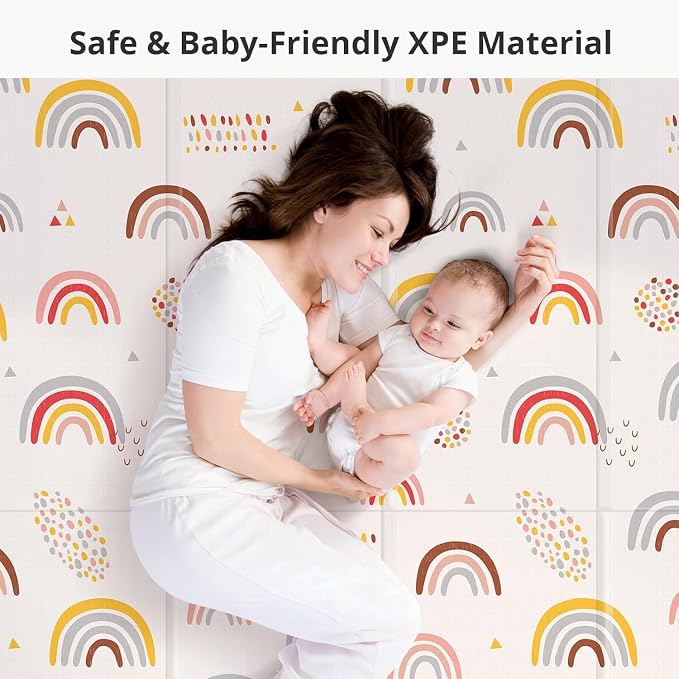 Piglog Baby Play Mat,Foldable 70 x 59 Play Mat,XPE Foam Baby Floor Play Mat | Perfect for Use Playpen, Soft Non-Slip Baby PlayMats for Floor and Tummy Time, Play Mat for Babies 0-12 Months