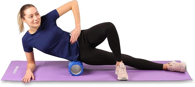 DRUNA Foam Roller for Muscle Massage, Pilates & Yoga 13"x5.5" Medium Firm PVC Foam Roller for Deep Tissue Massage, Recovery & Flexibility (Purple)