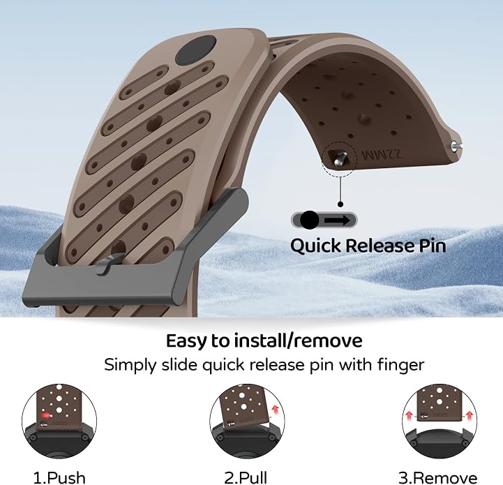 Watch Band for Suunto Race 2/Vertical 2/Run/S/9 Peak/Pro/5 Peak | Soft Silicone 22mm Replacement Bands for Vertical/Race/9 Peak Pro