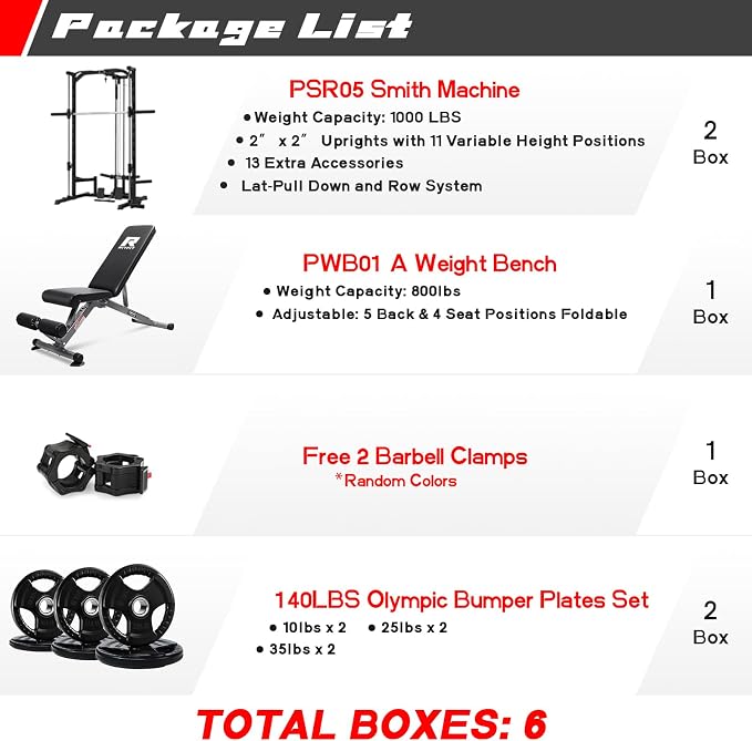 RitFit Smith Machine Power Rack with LAT-Pull Down System | Half Smith Machine with Landmine, Barbell Bar, Plate Storage Pegs and More Training Attachment