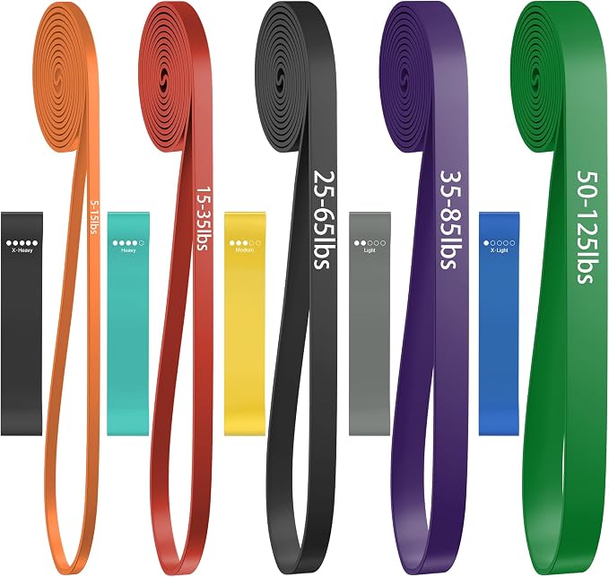 Pull Up Bands, Resistance Bands Set, Exercise Workout Bands for Men & Women, Ideal for Body Stretching, Physical Therapy and Muscle Training