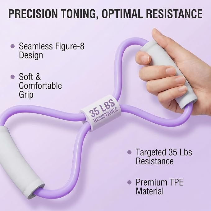 6-Tube Pedal Resistance Band with Handles, Multifunction Foot Pedal Resistance Band, Natural Rubber Fitness Band for Workout and Stretching, Abdomen, Waist, Arm, Leg(White)
