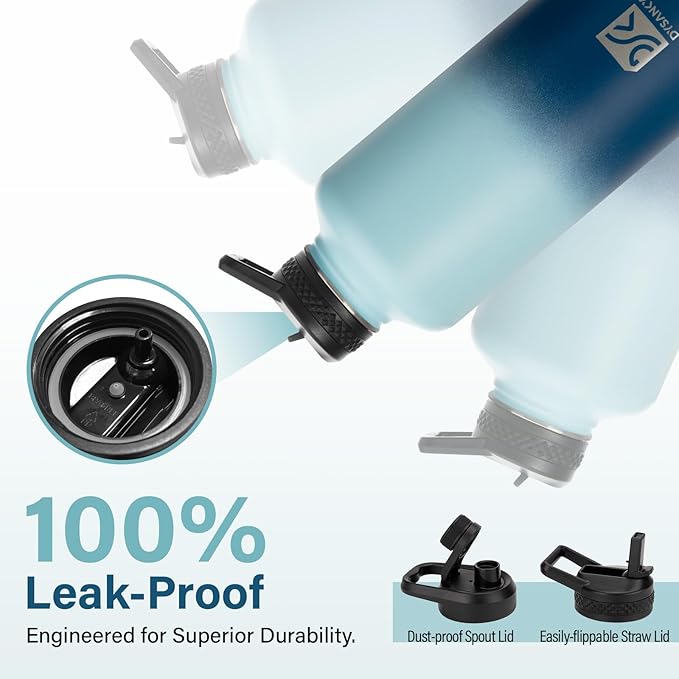 DYSANKY Insulated Water Bottle | Thickened Stainless Steel for Gym and Hiking with Straw, Carrier Bag, Handle Strap | BPA-Free 87 oz
