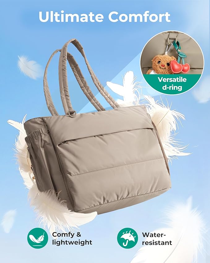 BAGSMART Yoga Pilates Tote Bag for Women with Knotted Handle, Gym Bag | 23L lightweight & waterproof shoulder sling bag, gym bag with yoga mat holder, for 15.6'' Laptop, ideal for work travel